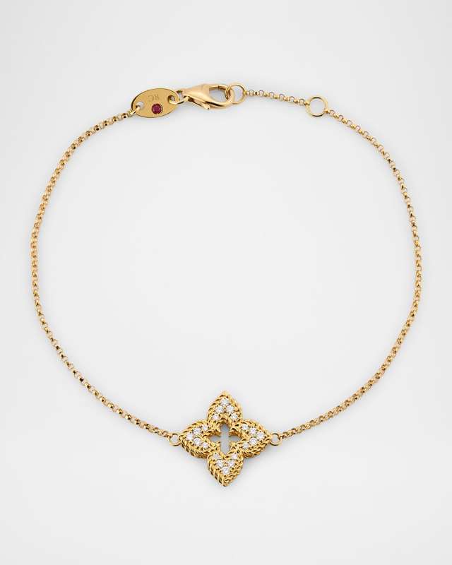 18K Yellow Gold Diamond Venetian Princess Bracelet